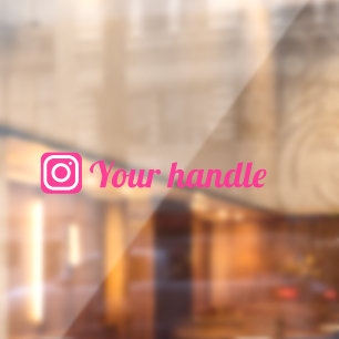 Customizable Instagram Logo handle cute pink Window Cling