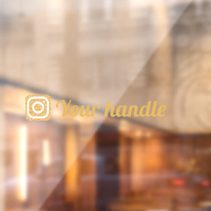 Customizable Instagram Logo handle Gold Window Cling