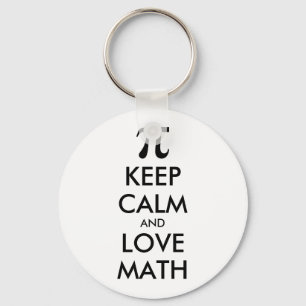 Customizable Internet meme KEEP CALM and LOVE MATH Keychain