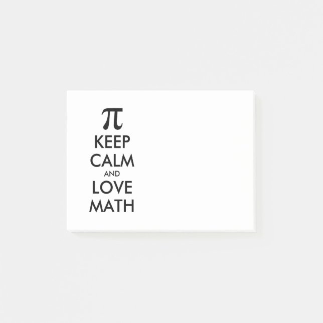 Customizable Internet meme KEEP CALM and LOVE MATH Post-it Notes (Front)