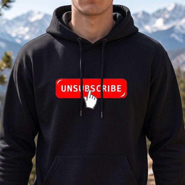 Customizable Introvert Humour - Unsubscribe Button Hoodie (Creator Uploaded)