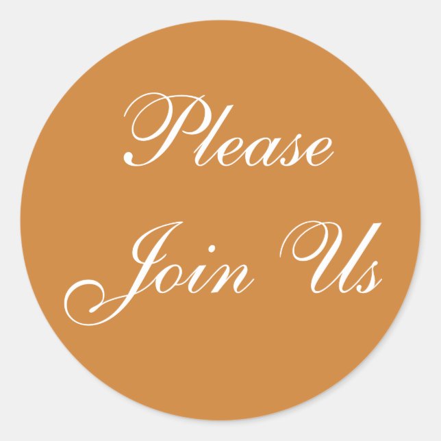 Customizable Invitation Bronze Classic Round Sticker (Front)