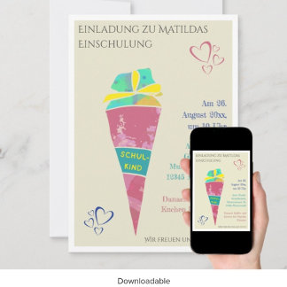Customizable invitation to the first day of school