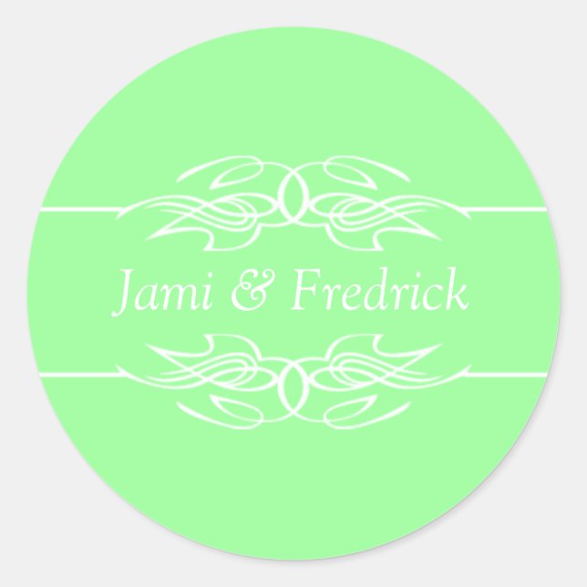 Customizable Invites Mint Green Classic Round Sticker (Front)