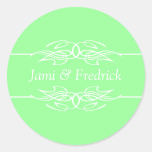 Customizable Invites Mint Green Classic Round Sticker