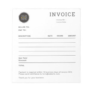 Customizable Invoice Receipt for Small Businesses Notepad