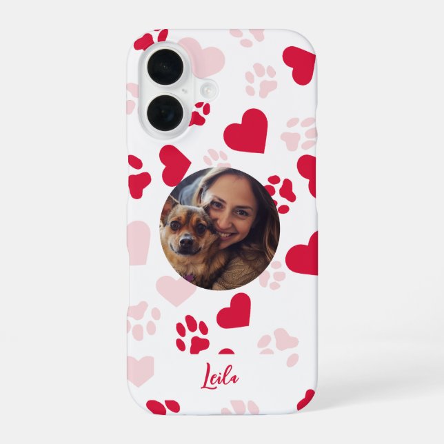 Customizable iPhone Case with Cat Paw Prints  (Back)