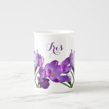 Customizable Iris name pretty purple flower fun