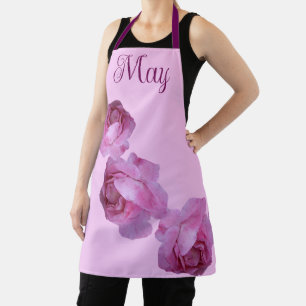 Customizable Iris name purple iris floral boho fun Apron