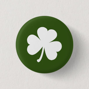 Customizable Irish Shamrock Button   Dark Green