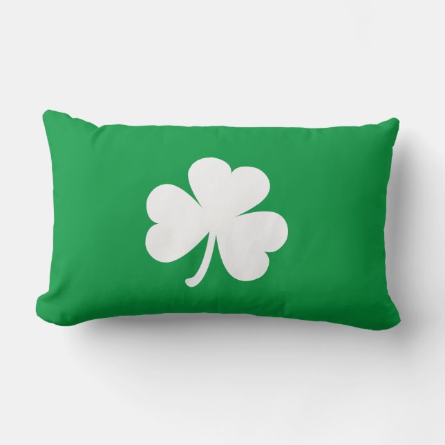 Customizable Irish Shamrock Lumbar Pillow (Front)