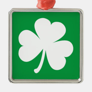 Customizable Irish Shamrock Metal Ornament