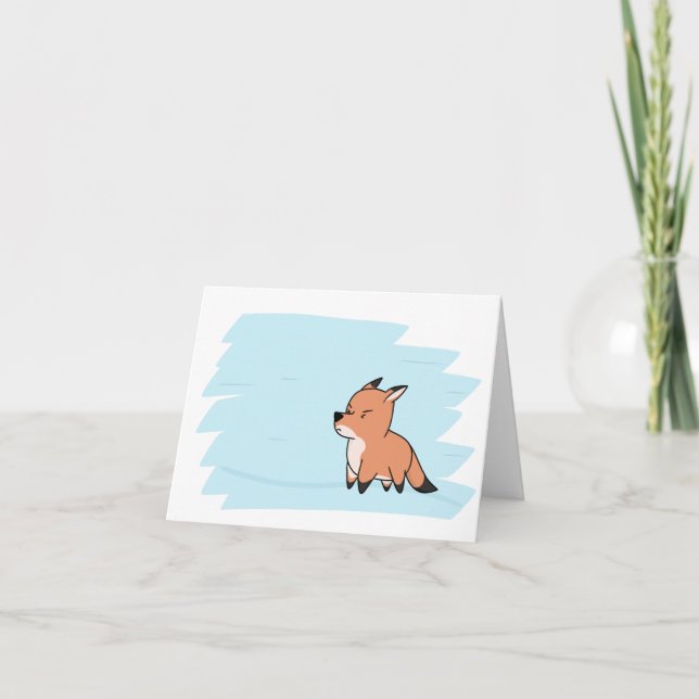 Customizable It Fookin Wimdy Fox Holiday Card (Front)
