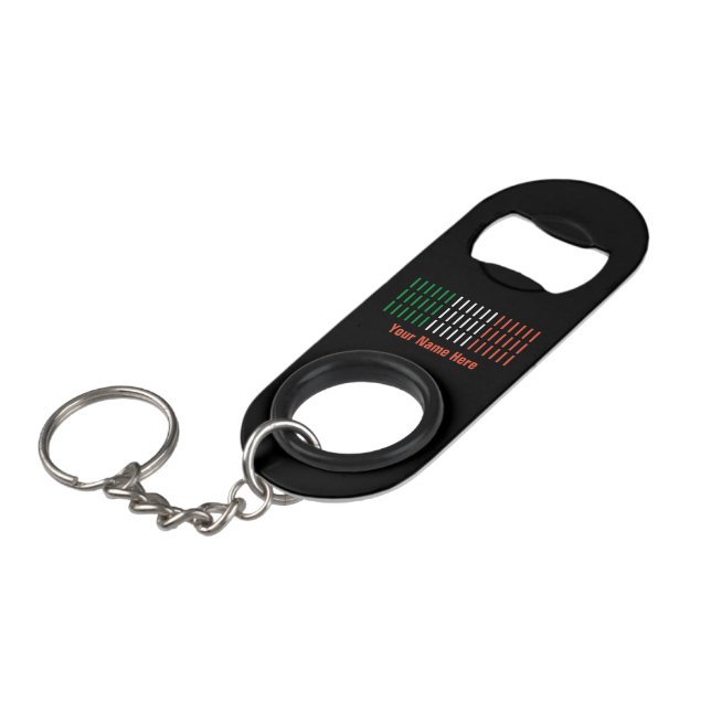 Customizable Italian Flag Keyring Bottle Opener Keychain Bottle Opener (Front Angled)