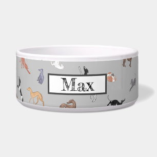 Customizable Italian Greyhound Whippet Dog Bowl
