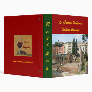 CUSTOMIZABLE Italian Roman recipes Photo  Folder Binder