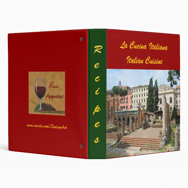 CUSTOMIZABLE Italian Roman recipes Photo  Folder Binder (Background)