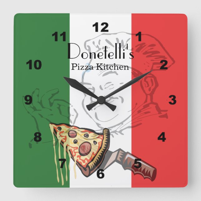 Customizable Italian Themed Restaurant Clock (Front)