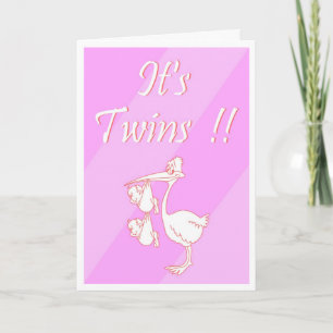 Customizable "It's Twins!!" (Girls) Card