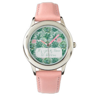 Customizable "It's your time to bloom" succulents Watch