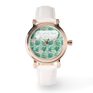 Customizable "It's your time to bloom" succulents Watch