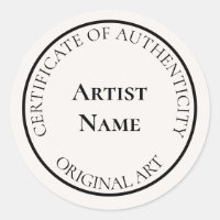 Customizable Ivory Certificate of Authenticity