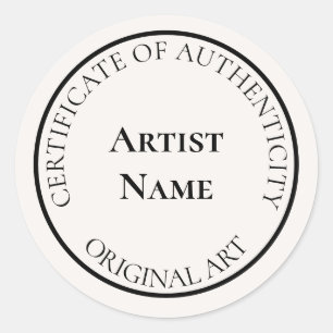Customizable Ivory Certificate of Authenticity Classic Round Sticker