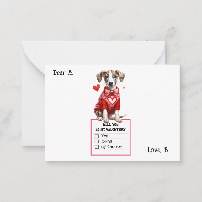 Customizable Jack Russell Puppy Valentine  Card (Front)
