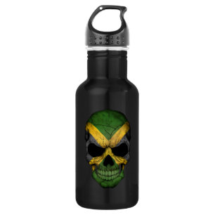 Customizable Jamaican Flag Skull 532 Ml Water Bottle