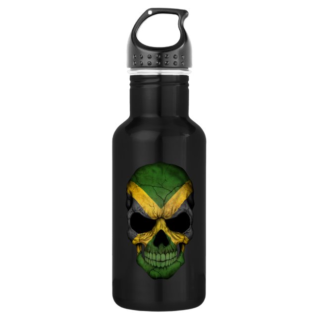 Customizable Jamaican Flag Skull 532 Ml Water Bottle (Front)