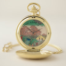 Customizable Japanese Golden Pocket Watch Gift