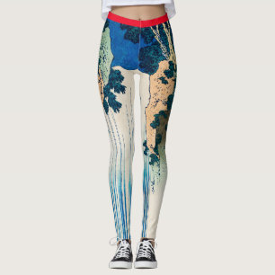 CUSTOMIZABLE JAPANESE WOODBLOCK PRINT Leggings