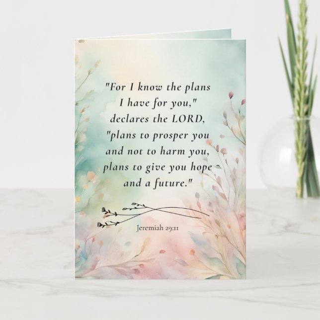 Customizable Jeremiah 29:11 Bible Verse Card (Front)