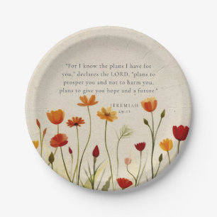 Customizable Jeremiah 29:11 Bible Verse Paper Plate