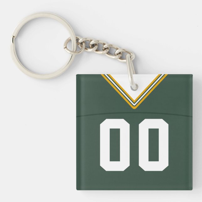 Customizable Jersey Keyring, Football Lacrosse Keychain (Front)