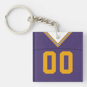 Customizable Jersey Keyring, Football Lacrosse Keychain