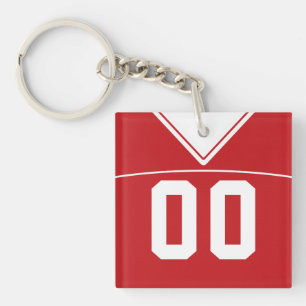 Customizable Jersey Keyring, Football Lacrosse Keychain