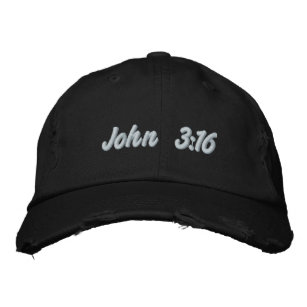 Customizable John 3:16  Embroidered Hat