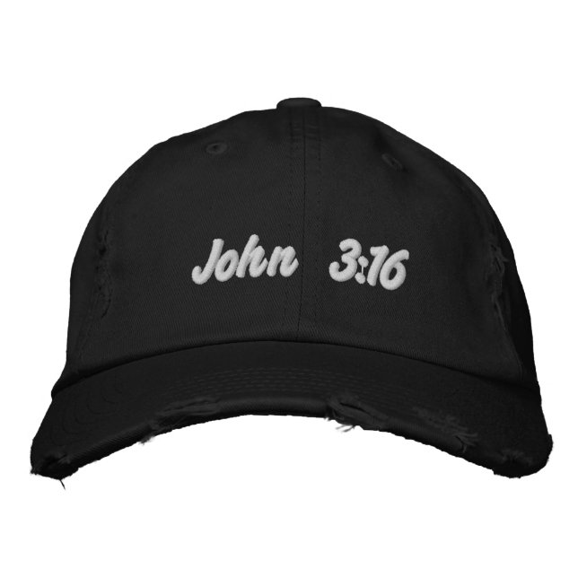 Customizable John 3:16  Embroidered Hat (Front)
