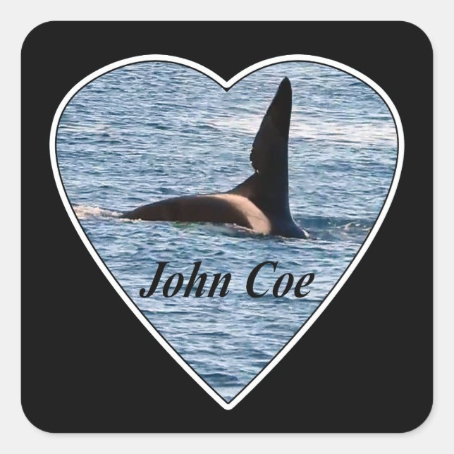 Customizable John Coe Orca Killer Whale  Square Sticker (Front)