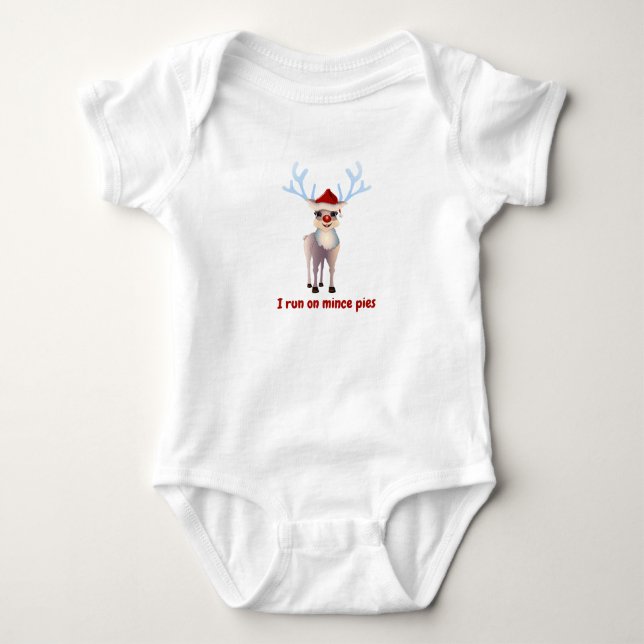 Customizable Jolly  Rudolf Baby Bodysuit (Front)