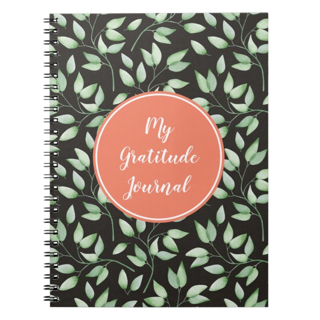 Customizable Journal with Green leaves (Front)