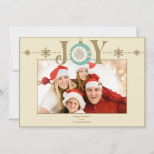 Customizable Joy Christmas Family Photo Card