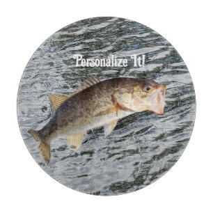 Customizable Jumping Bass Fishing Cutting Board