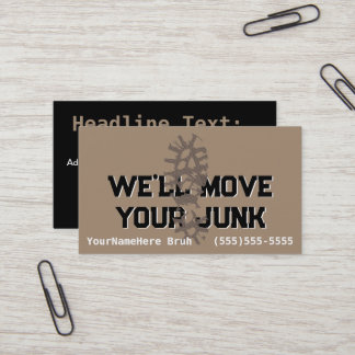 Customizable Junk Hauling Garbage Removal Business Card