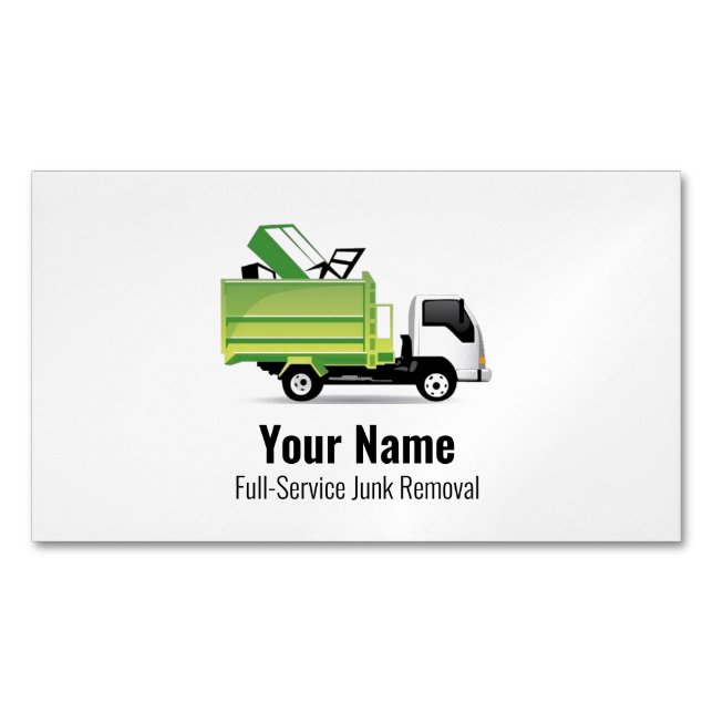Customizable junk waste removal company 	Magnetic business card (Front)