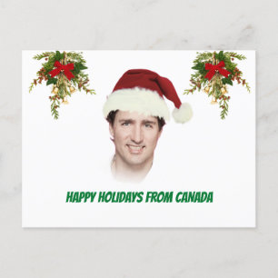 Customizable Justin Trudeau Christmas funny Postcard