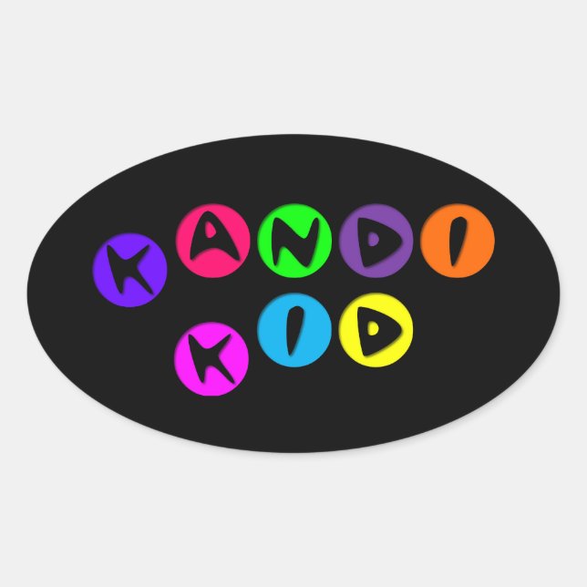 Customizable Kandi Kid Oval Sticker (Front)
