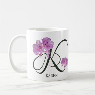 Customizable Karen name pretty pink floral girl Coffee Mug