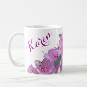 Customizable Karen name pretty pink spring floral Coffee Mug